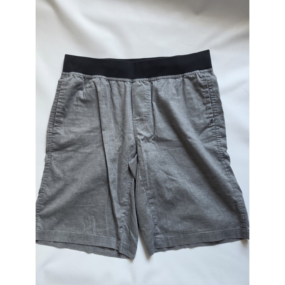 prAna Men's M Gray Pull On Shorts Elastic Waist Drawstring Outdoor Hiking Casual